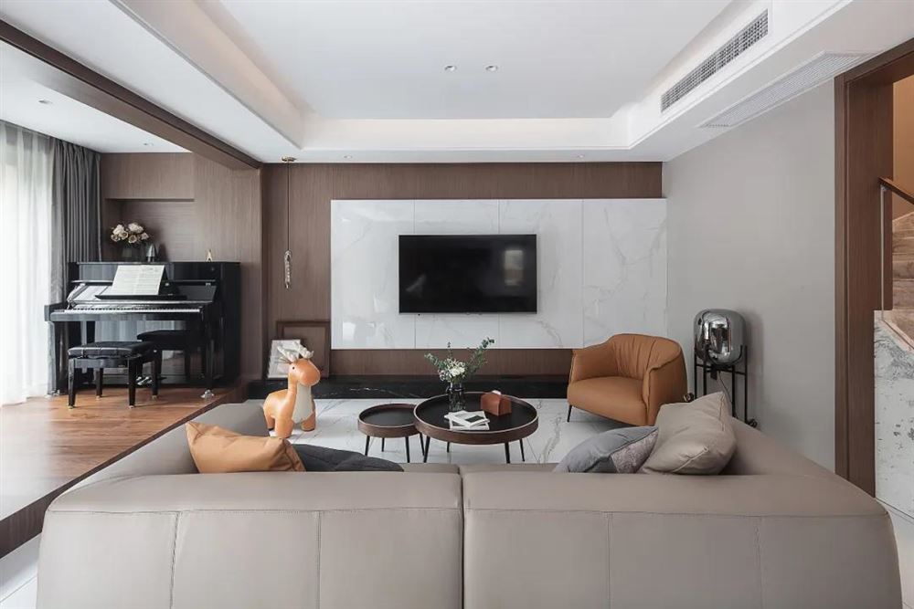 江門市奧園泉林黃金小鎮(zhèn)現(xiàn)代簡約風(fēng)格三居室裝修案例