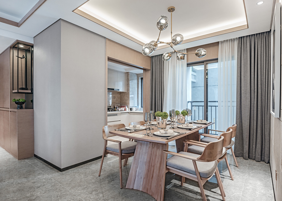 輕奢簡約風(fēng)格室內(nèi)家裝案例效果圖-餐廳 輕奢簡約風(fēng)格室內(nèi)家裝案例效果圖-餐廳