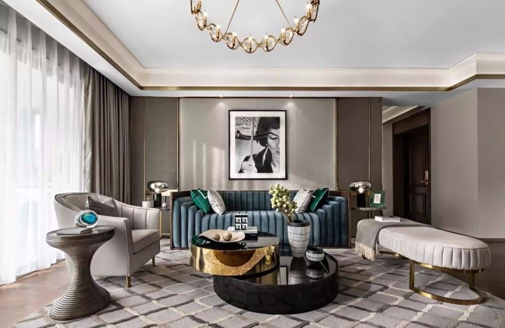 佛山市復地公園和光輕奢風格三居室裝修案例