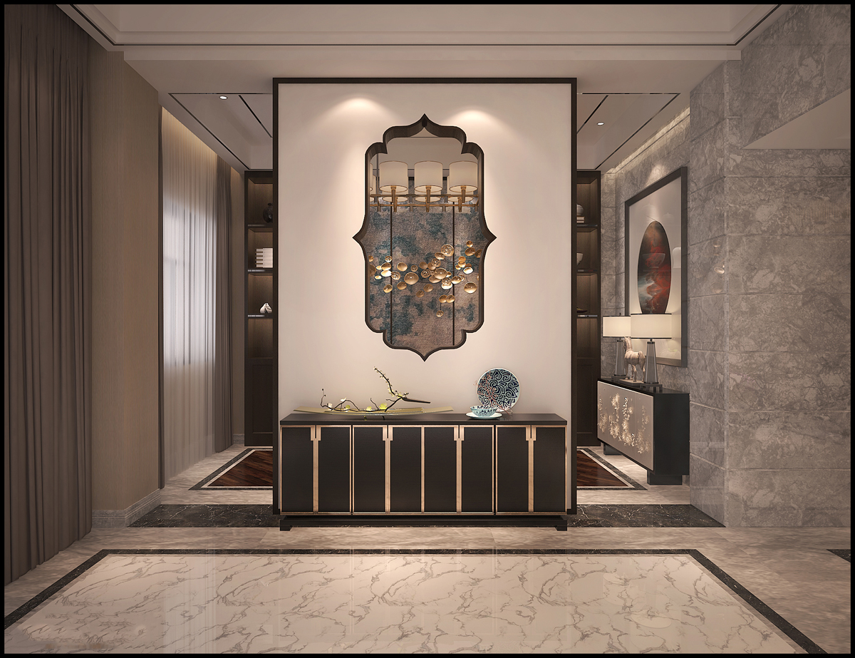 嘉興市金色江灣現代風格三居室裝修案例