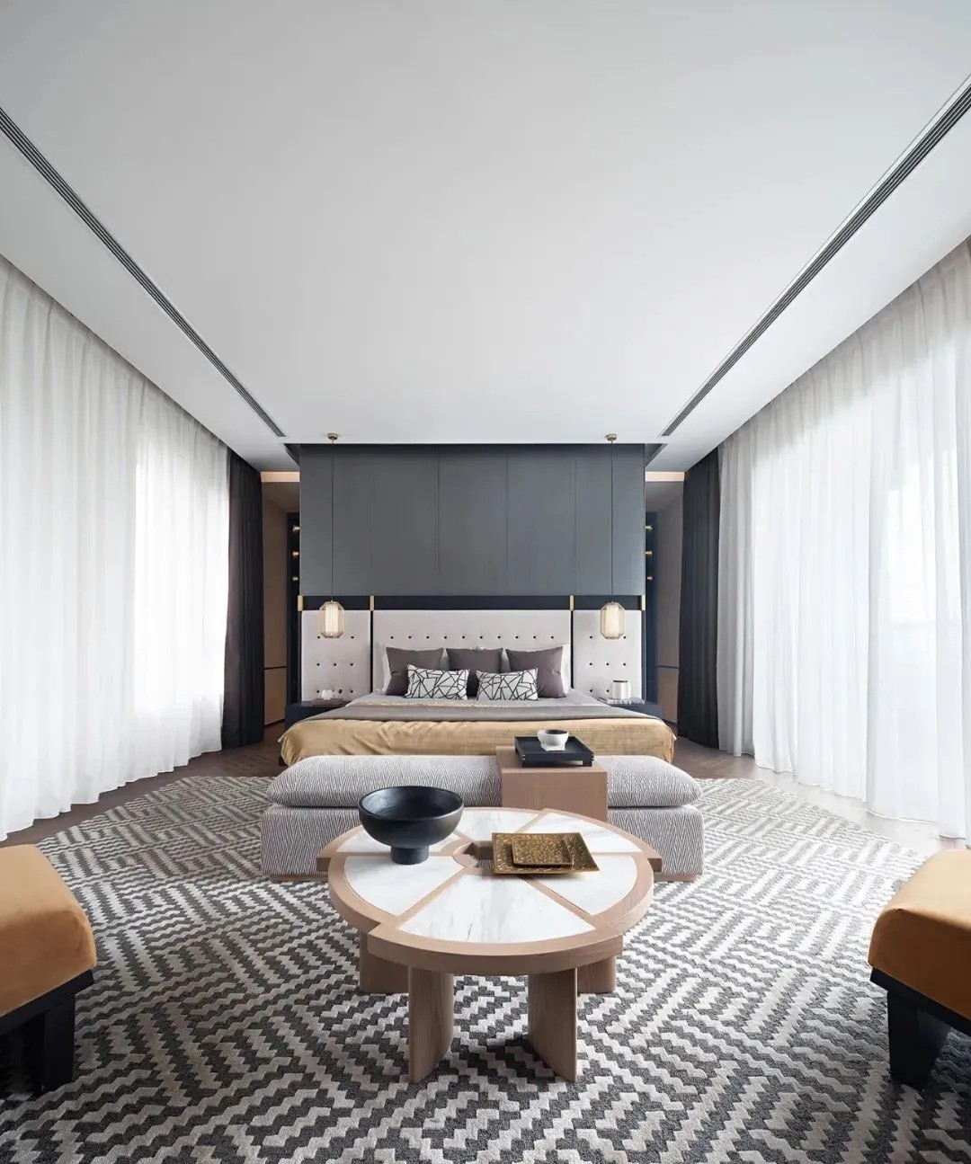 現代輕奢風格別墅室內設計家裝案例-主臥 現代輕奢風格別墅室內設計家裝案例-主臥