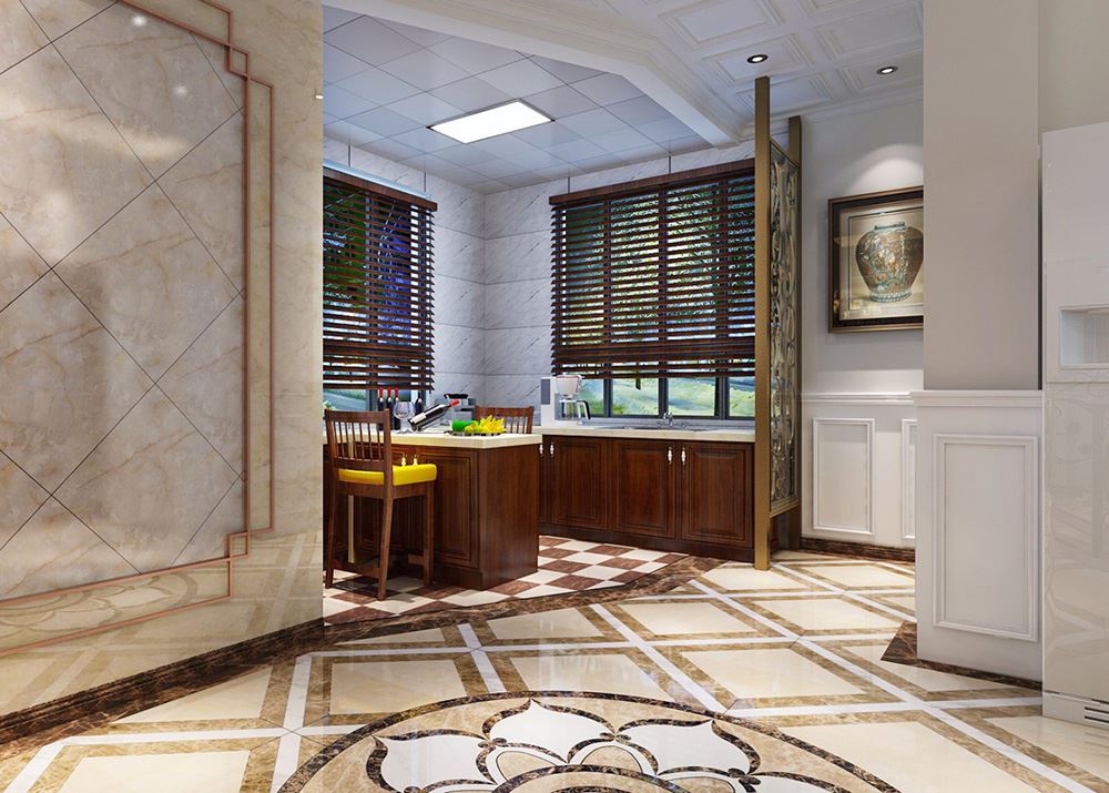 江門市世茂碧海銀湖田園風格別墅裝修案例