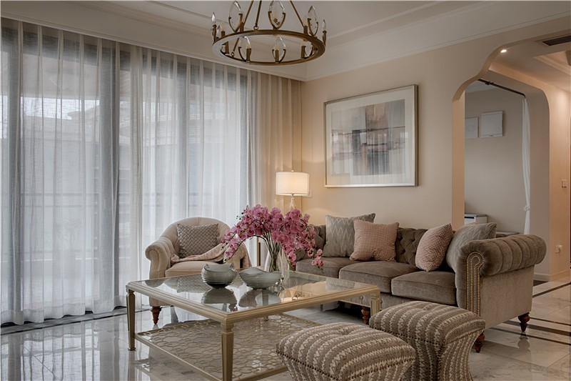 裝修案例美式輕奢風格室內裝修效果圖-客廳 裝修案例美式輕奢風格室內裝修效果圖-客廳
