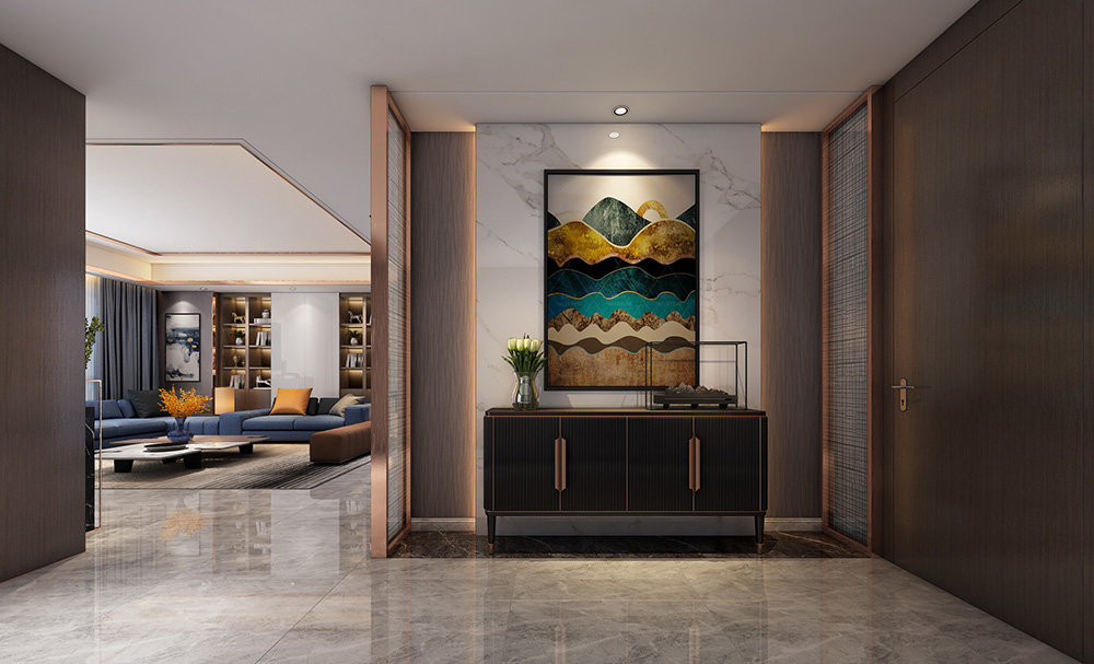 輕奢風(fēng)格別墅裝修設(shè)計(jì)效果圖-東逸灣別墅348平米-別墅裝修設(shè)計(jì)玄關(guān) 輕奢風(fēng)格別墅裝修設(shè)計(jì)效果圖-東逸灣別墅348平米-別墅裝修設(shè)計(jì)玄關(guān)