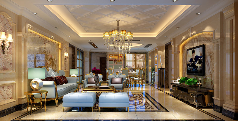黃岐長(zhǎng)信御景峰四居186平米歐式風(fēng)格室內(nèi)裝修案例-客廳 黃岐長(zhǎng)信御景峰四居186平米歐式風(fēng)格室內(nèi)裝修案例-客廳