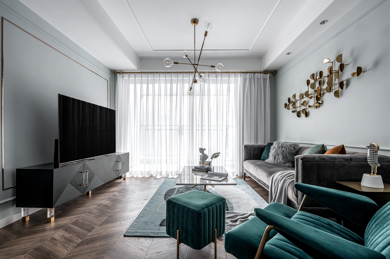 北歐輕奢風格室內家裝案例效果圖-客廳 北歐輕奢風格室內家裝案例效果圖-客廳