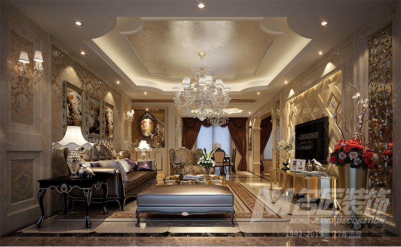 佛山市廣佛新世界花園洋房歐式風格三居室裝修案例