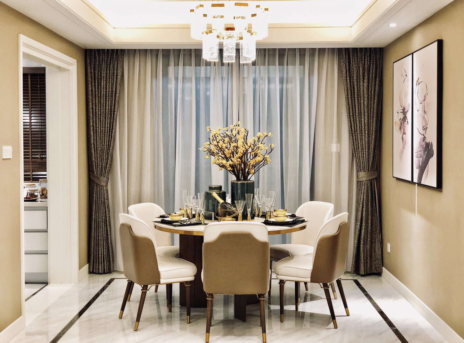 裝修案例新中式風格室內裝修效果圖-餐廳 裝修案例新中式風格室內裝修效果圖-餐廳