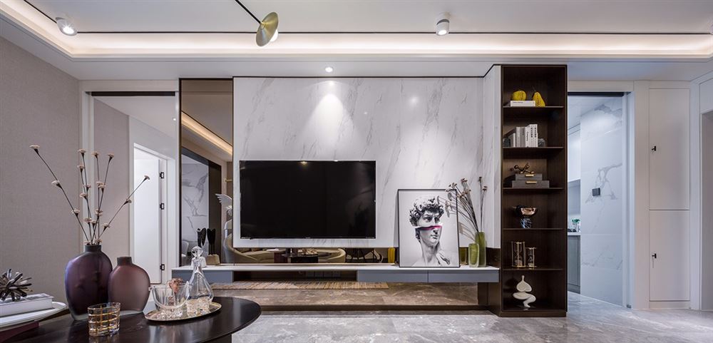 江門市萬科翡翠中央輕奢風格三居室裝修案例