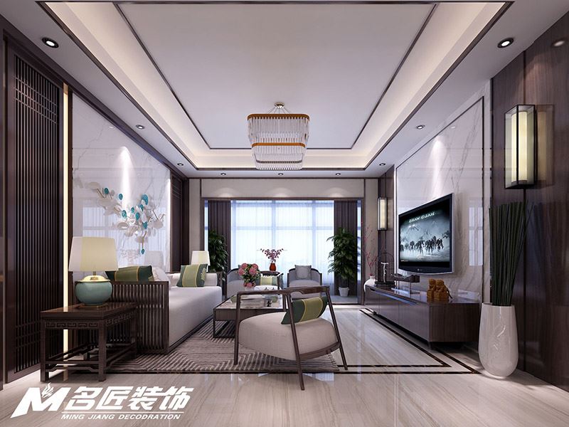 佛山市越秀御湖臺歐式風格三居室裝修案例