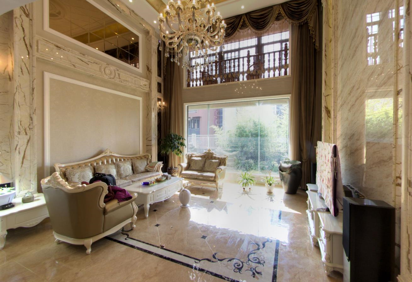 別墅裝修歐式奢華風格-客廳全景 別墅裝修歐式奢華風格-客廳全景