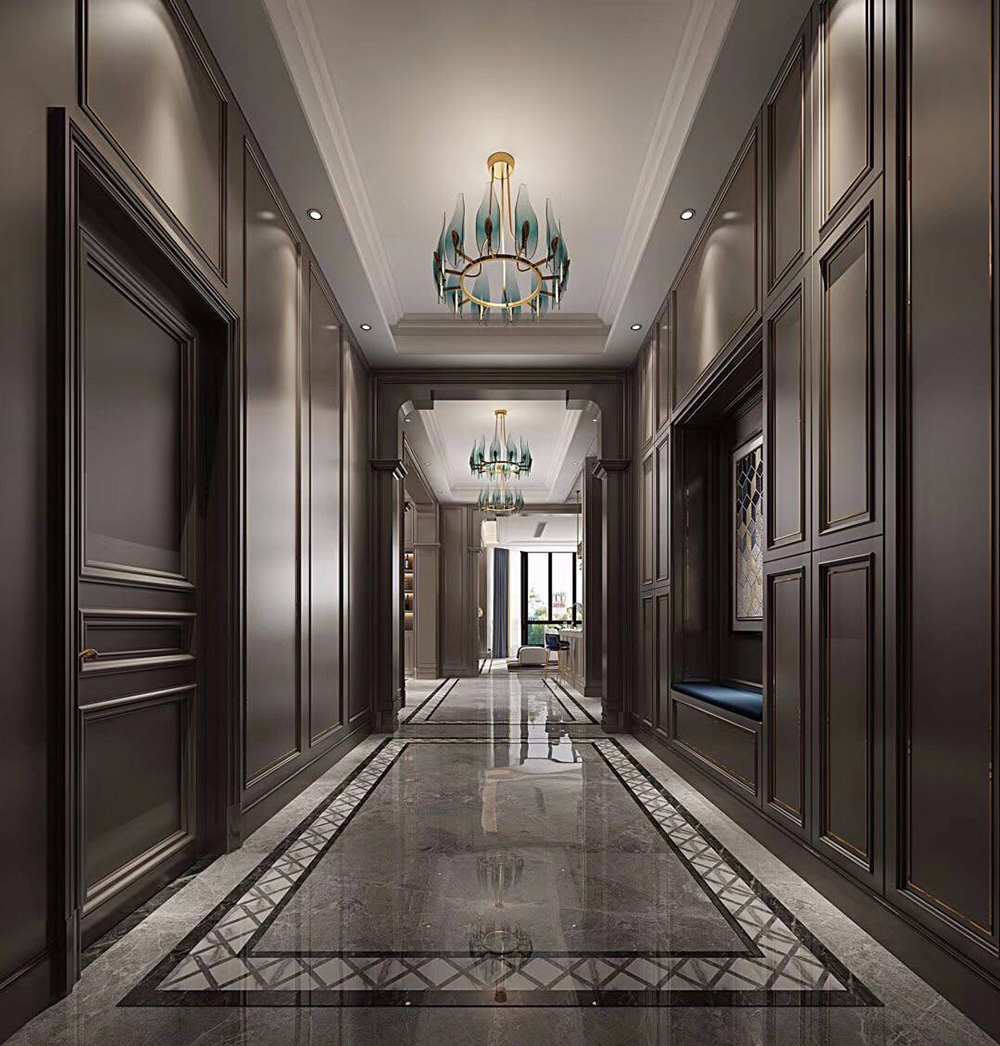 簡歐輕奢風格別墅裝修設計效果圖-依云水岸別墅366平米-別墅裝修設計走廊 簡歐輕奢風格別墅裝修設計效果圖-依云水岸別墅366平米-別墅裝修設計走廊