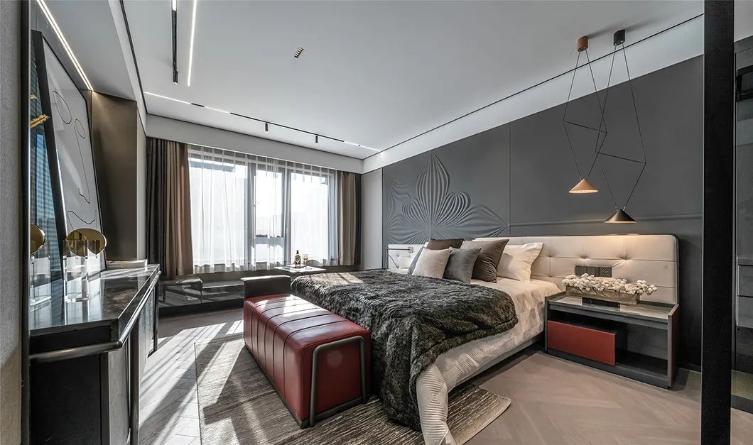 現(xiàn)代輕奢風(fēng)格別墅室內(nèi)設(shè)計家裝案例-臥室 現(xiàn)代輕奢風(fēng)格別墅室內(nèi)設(shè)計家裝案例-臥室