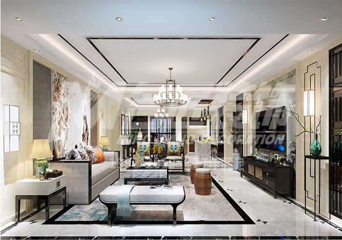 佛山市旭輝雅居樂(lè)清樾新中式風(fēng)格三居室裝修案例