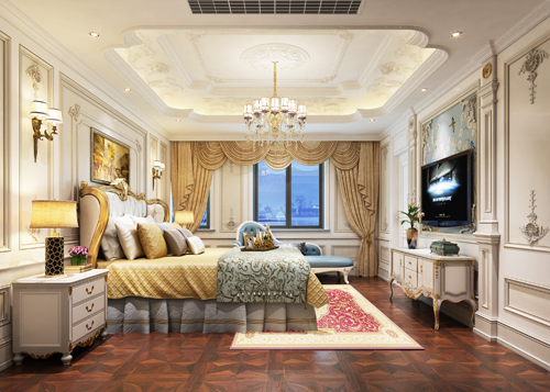 韶關市森泰奧林匹克花園歐式風格四居室裝修案例