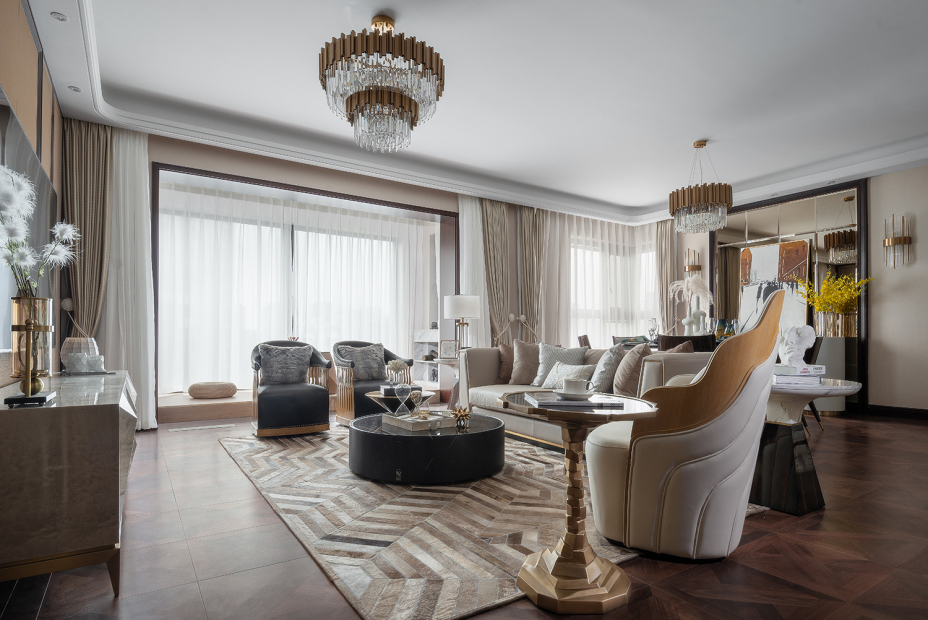 輕奢風格家裝設計室內裝修效果圖-客廳 輕奢風格家裝設計室內裝修效果圖-客廳