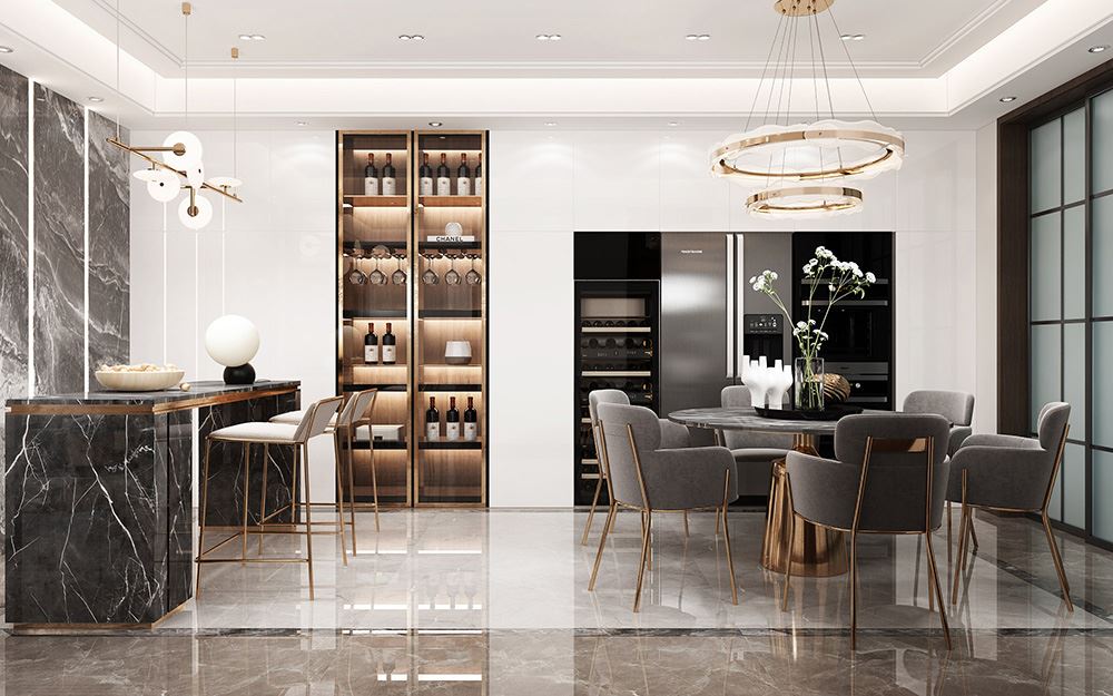 佛山市龍光&middot;天瀛現代簡約風格三居室裝修案例