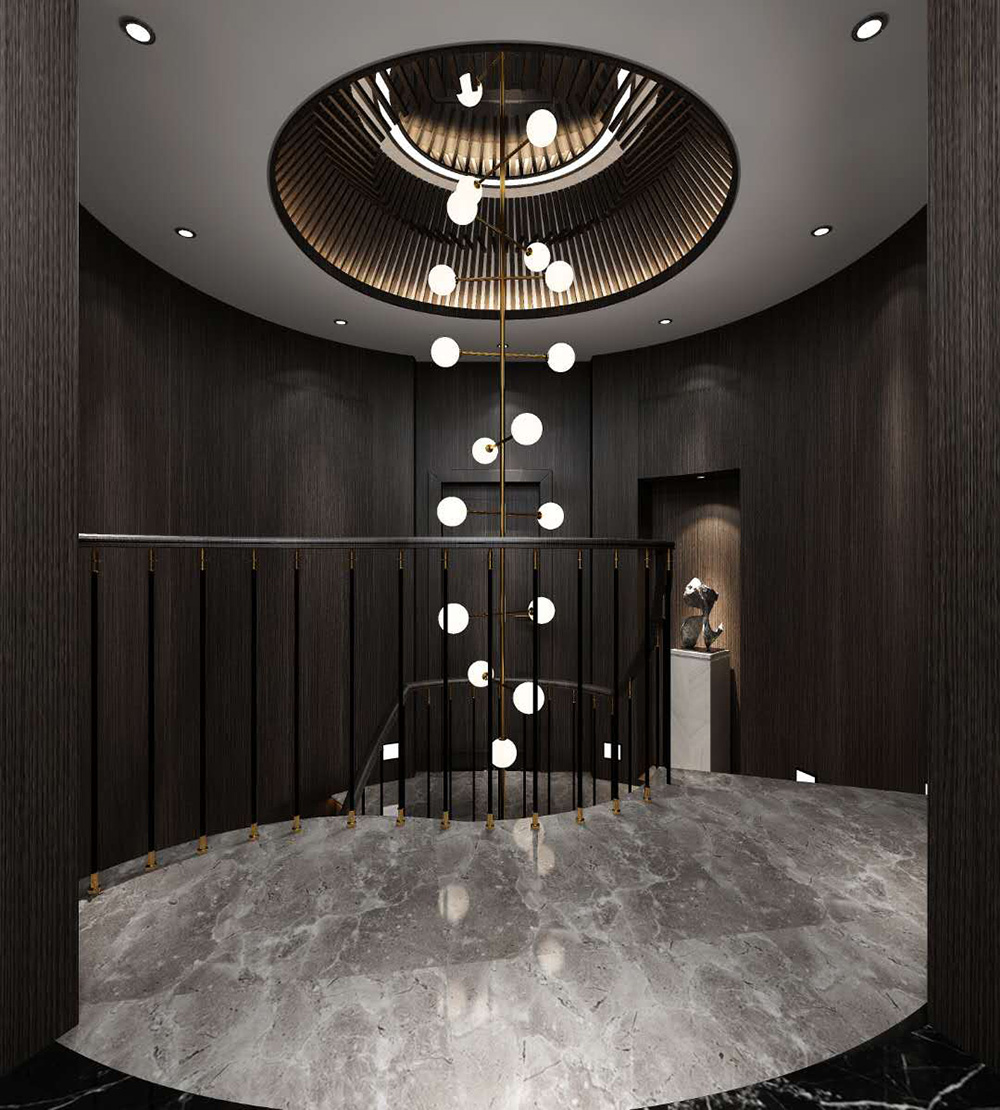 裝修公司現代輕奢風格別墅裝修效果圖-梯間 裝修公司現代輕奢風格別墅裝修效果圖-梯間