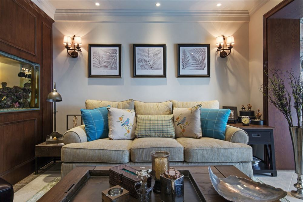 北海市奧林匹克花園美式風(fēng)格四居室裝修案例