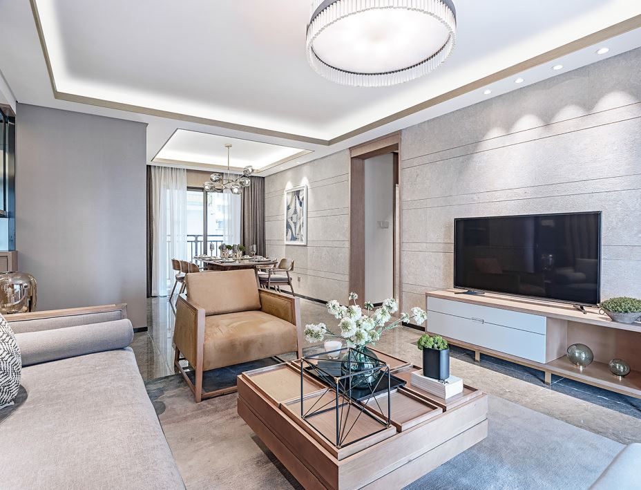 江門市半山別墅輕奢風格三居室裝修案例