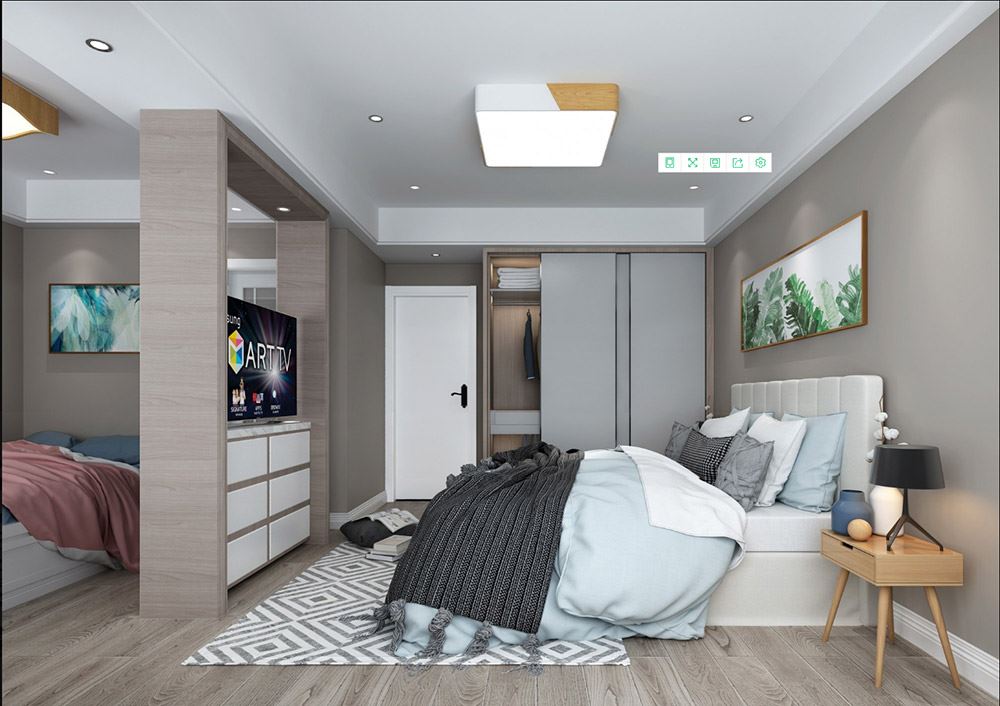 臺州市鉑金家園現代簡約風格三居室裝修案例