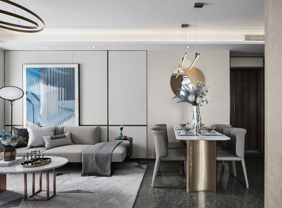 低調奢華輕奢風格室內家裝案例效果圖-客餐廳 低調奢華輕奢風格室內家裝案例效果圖-客餐廳