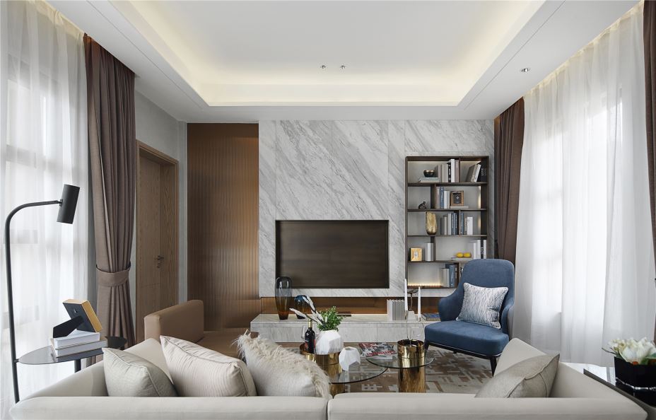 江門市雅逸尚都輕奢風格三居室裝修案例