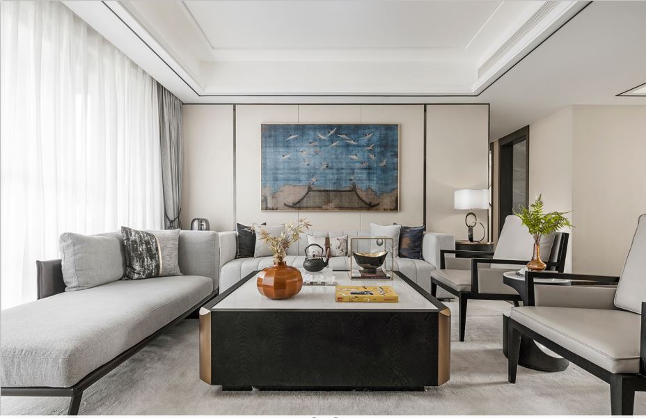 江門市半山別墅公寓新中式風(fēng)格四居室裝修案例