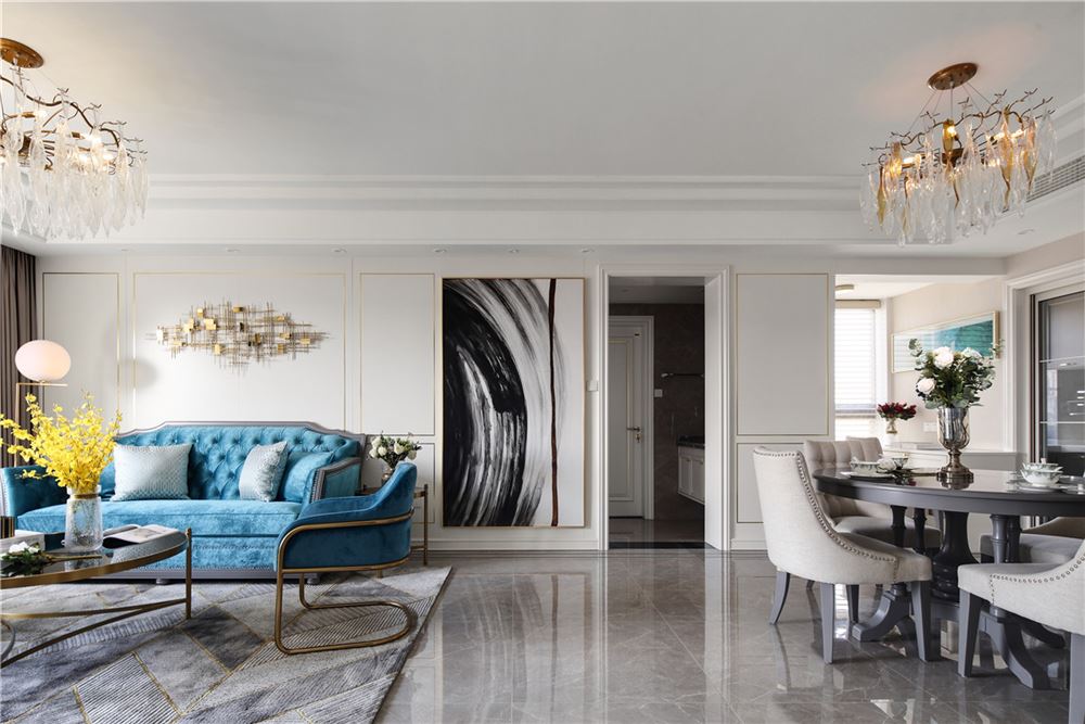 昭通市地稅局家屬房輕奢風格四居室裝修案例