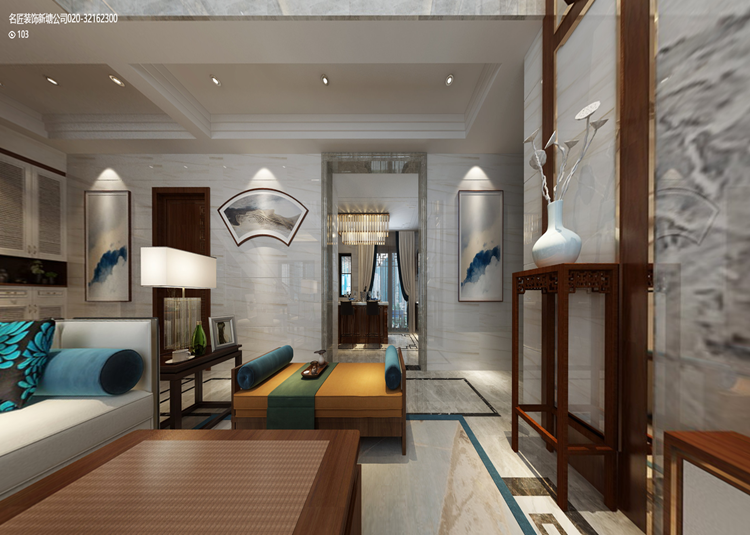淮安市愛琴?；▓@新中式風格復式裝修案例