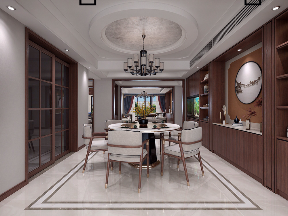 新中式別墅大宅裝修設計-餐廳 新中式別墅大宅裝修設計-餐廳