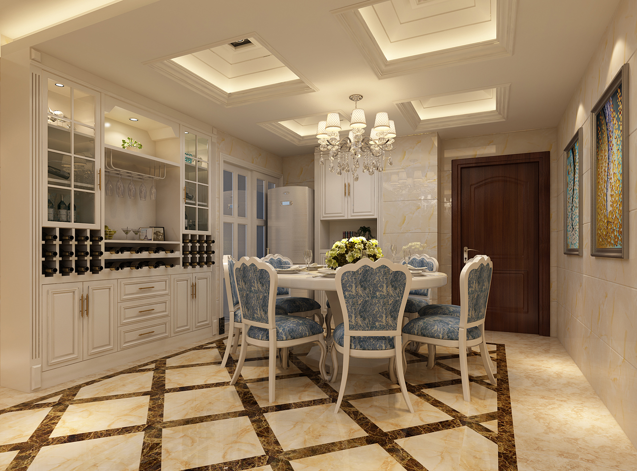 廣州市珠江帝景苑歐式風格三居室裝修案例