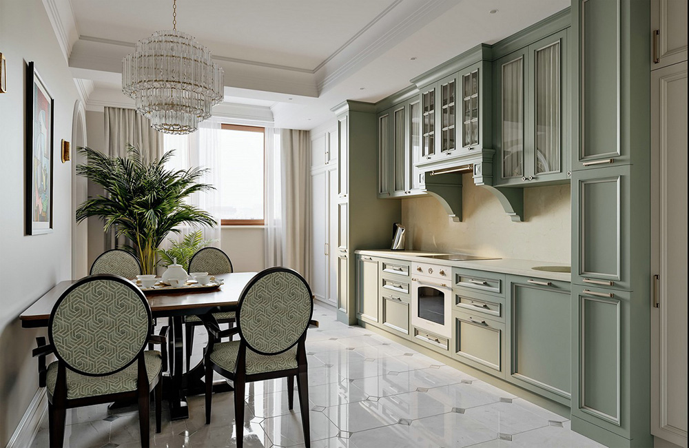 田園輕奢風格室內裝修效果圖-碧桂園新仕界四居180平米-廚房 田園輕奢風格室內裝修效果圖-碧桂園新仕界四居180平米-廚房