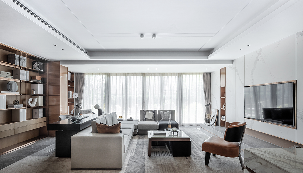 現代簡約風格室內設計家裝案例-客廳落地窗 現代簡約風格室內設計家裝案例-客廳落地窗