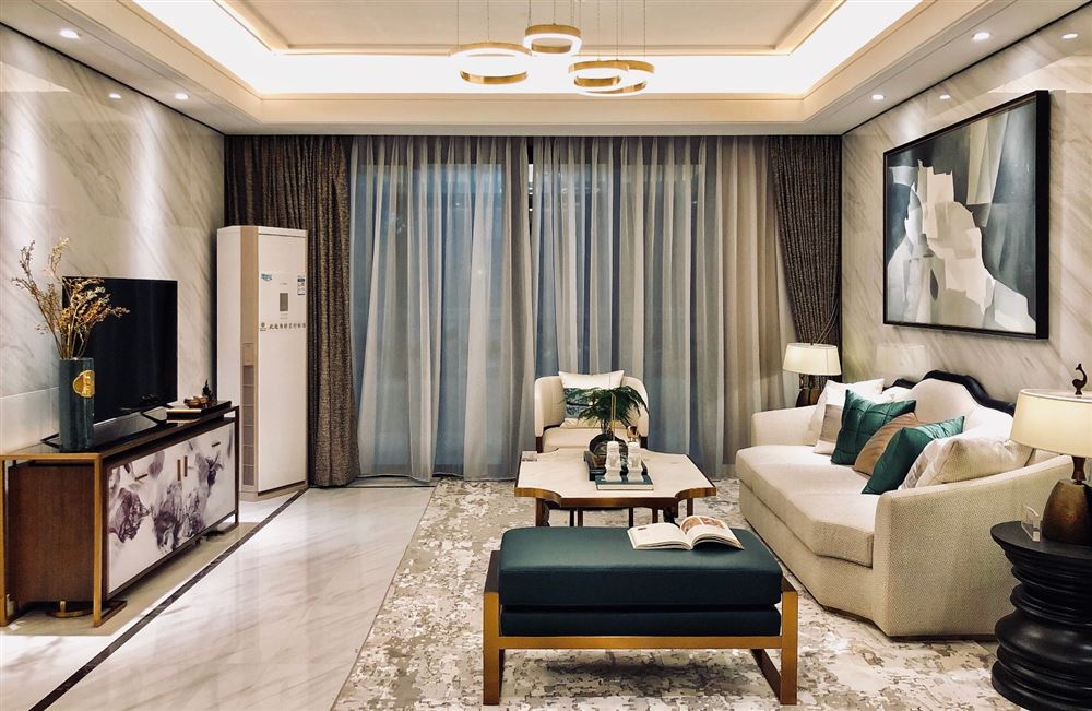 江門市鶴山碧桂園別墅新中式風格三居室裝修案例