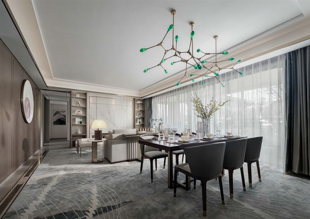 江門市金匯城市廣場新中式風(fēng)格四居室裝修案例