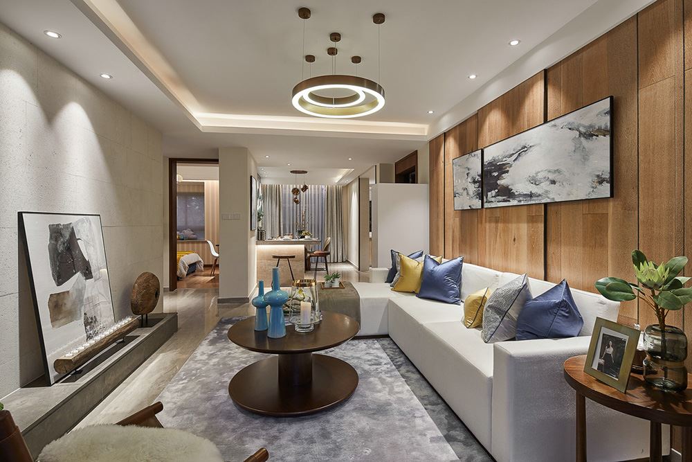 南寧市榮和山水綠城輕奢風(fēng)格三居室裝修案例