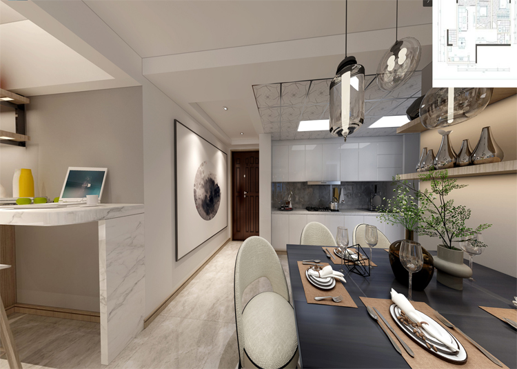 現代前衛風格室內裝修效果圖-雅居樂御賓府三居145平米-餐廳 現代前衛風格室內裝修效果圖-雅居樂御賓府三居145平米-餐廳