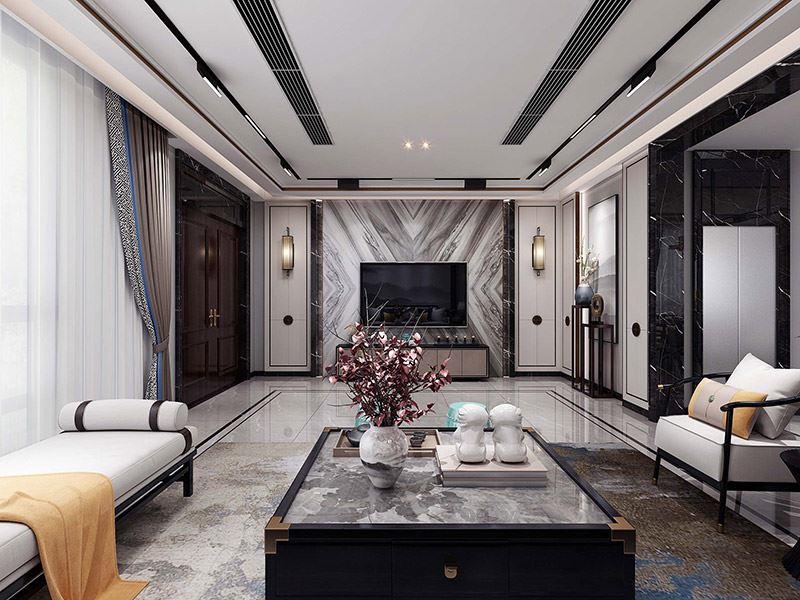 河源市鴻大城新中式風格別墅裝修案例