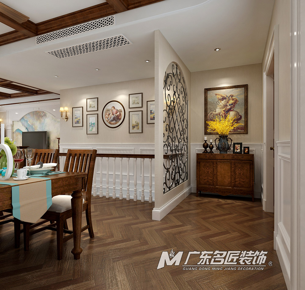 九號別墅410平米美式鄉村風格裝修案例-走廊 九號別墅410平米美式鄉村風格裝修案例-走廊