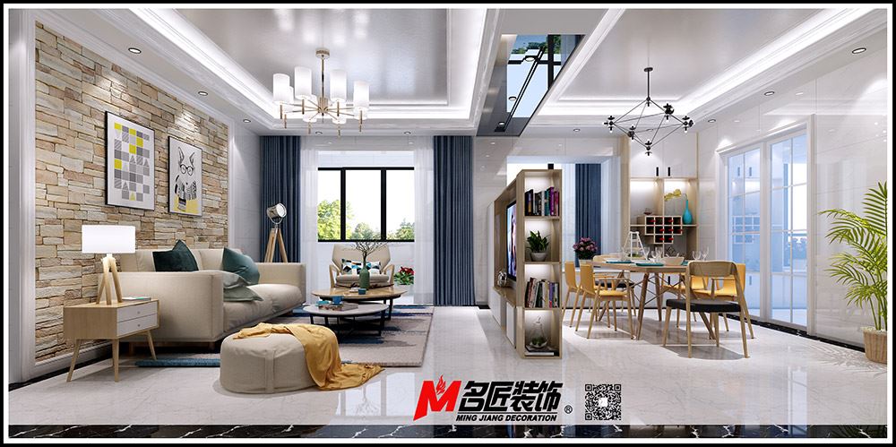 河源市得嘉花園現代簡約風格三居室裝修案例