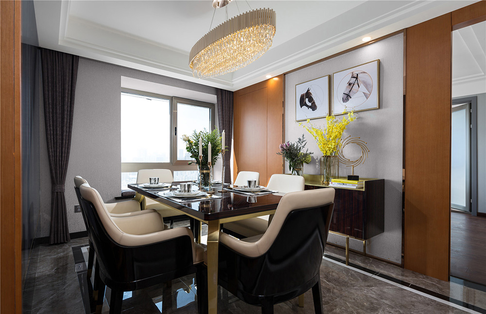 國悅九曲灣三居160平米輕奢風格室內裝修案例-餐廳 國悅九曲灣三居160平米輕奢風格室內裝修案例-餐廳