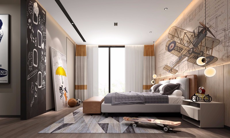 現代簡約風格室內設計家裝案例-次臥 現代簡約風格室內設計家裝案例-次臥