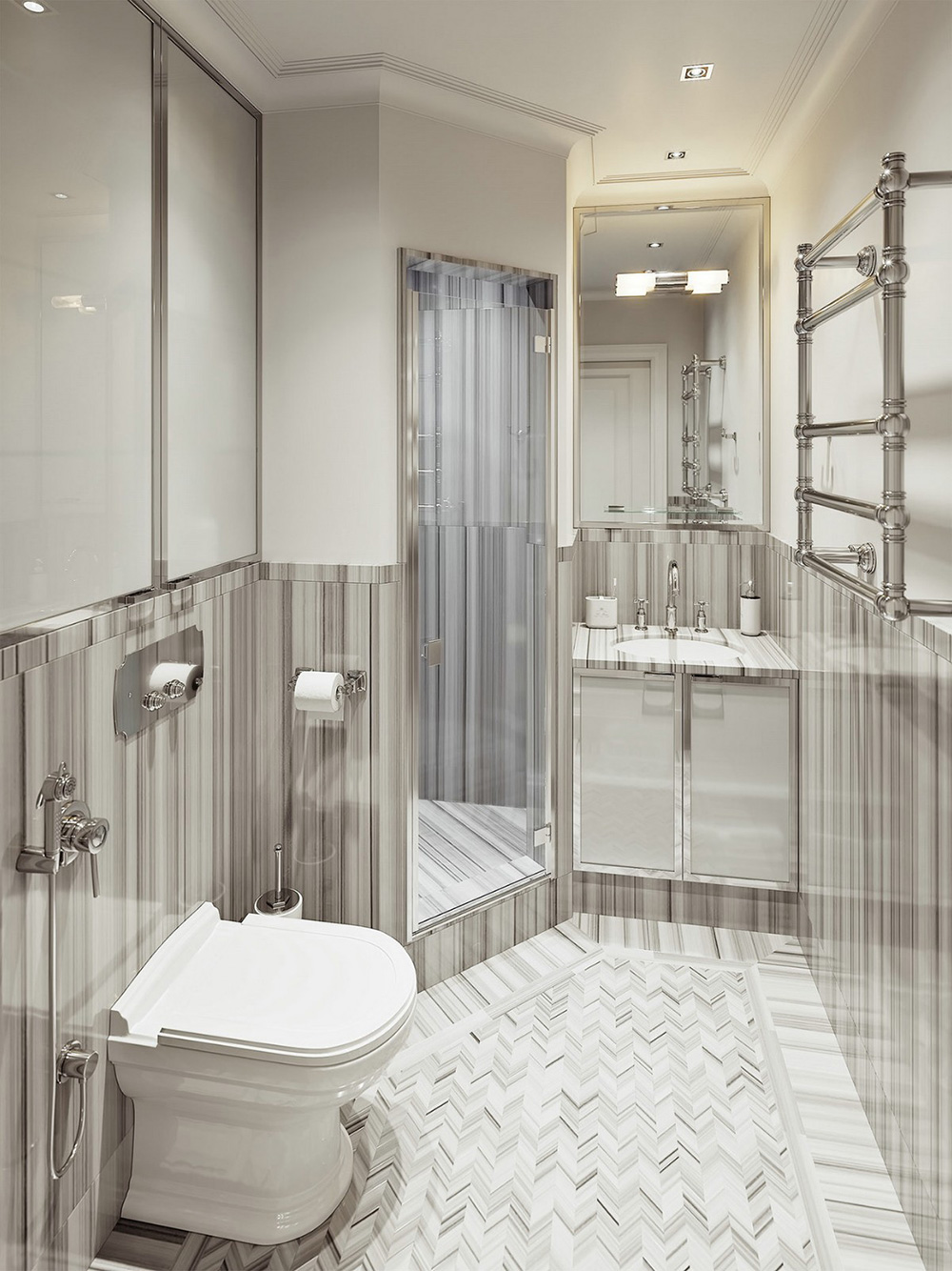 田園輕奢風格室內裝修效果圖-碧桂園新仕界四居180平米-淋浴間 田園輕奢風格室內裝修效果圖-碧桂園新仕界四居180平米-淋浴間