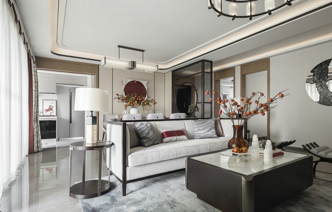 新中式風格室內家裝案例效果圖-客廳 新中式風格室內家裝案例效果圖-客廳