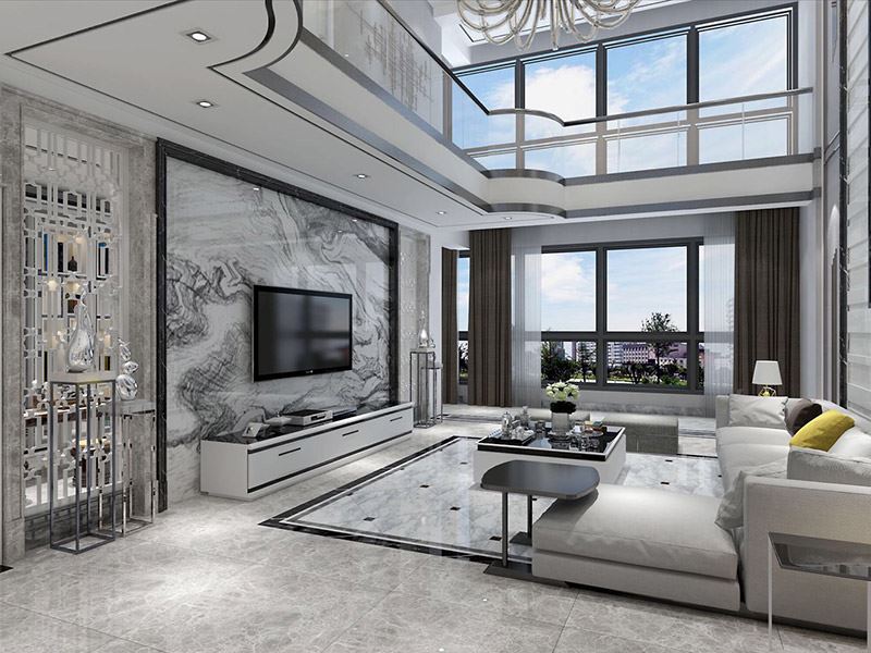 自貢市和美家園安置房現代風格復式裝修案例