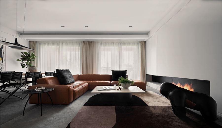 佛山市保利雲上現代簡約風格四居室裝修案例