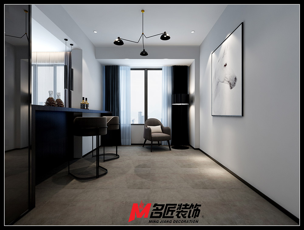 星光耀三居130平米黑白灰輕奢風格裝修案例-會客區(qū) 星光耀三居130平米黑白灰輕奢風格裝修案例-會客區(qū)