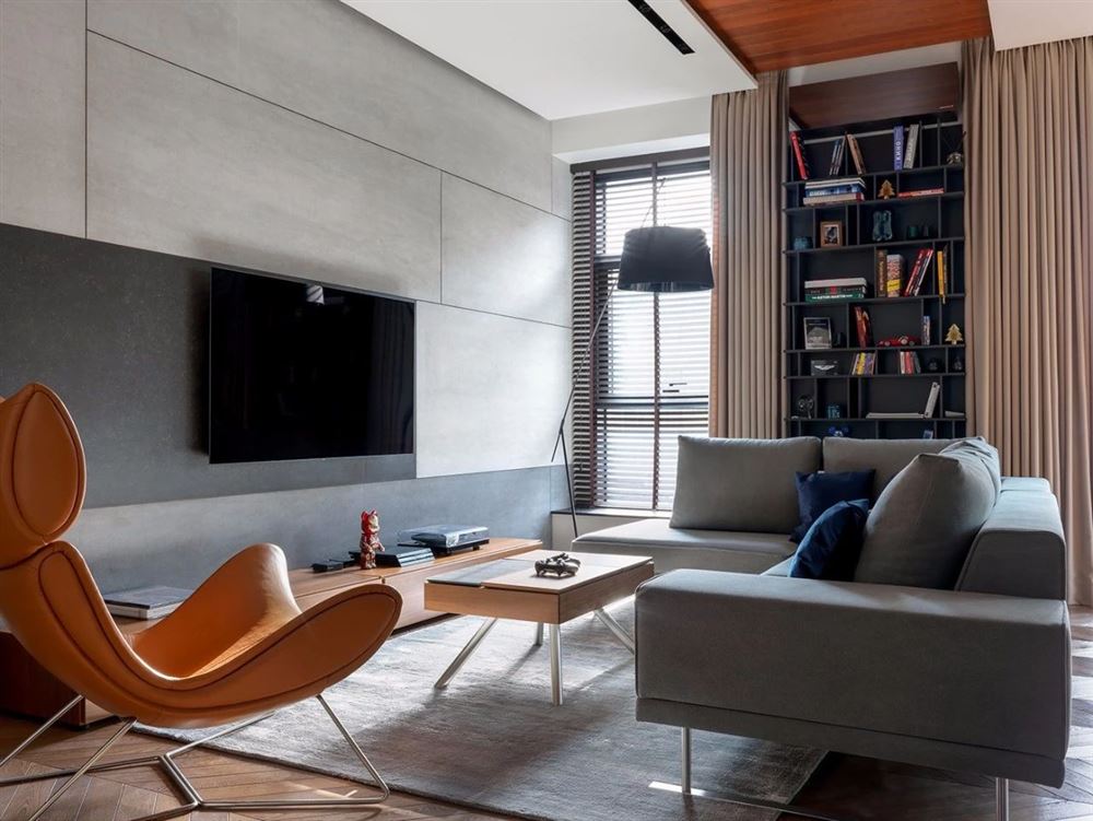 南寧市振寧現代魯班輕奢風格三居室裝修案例