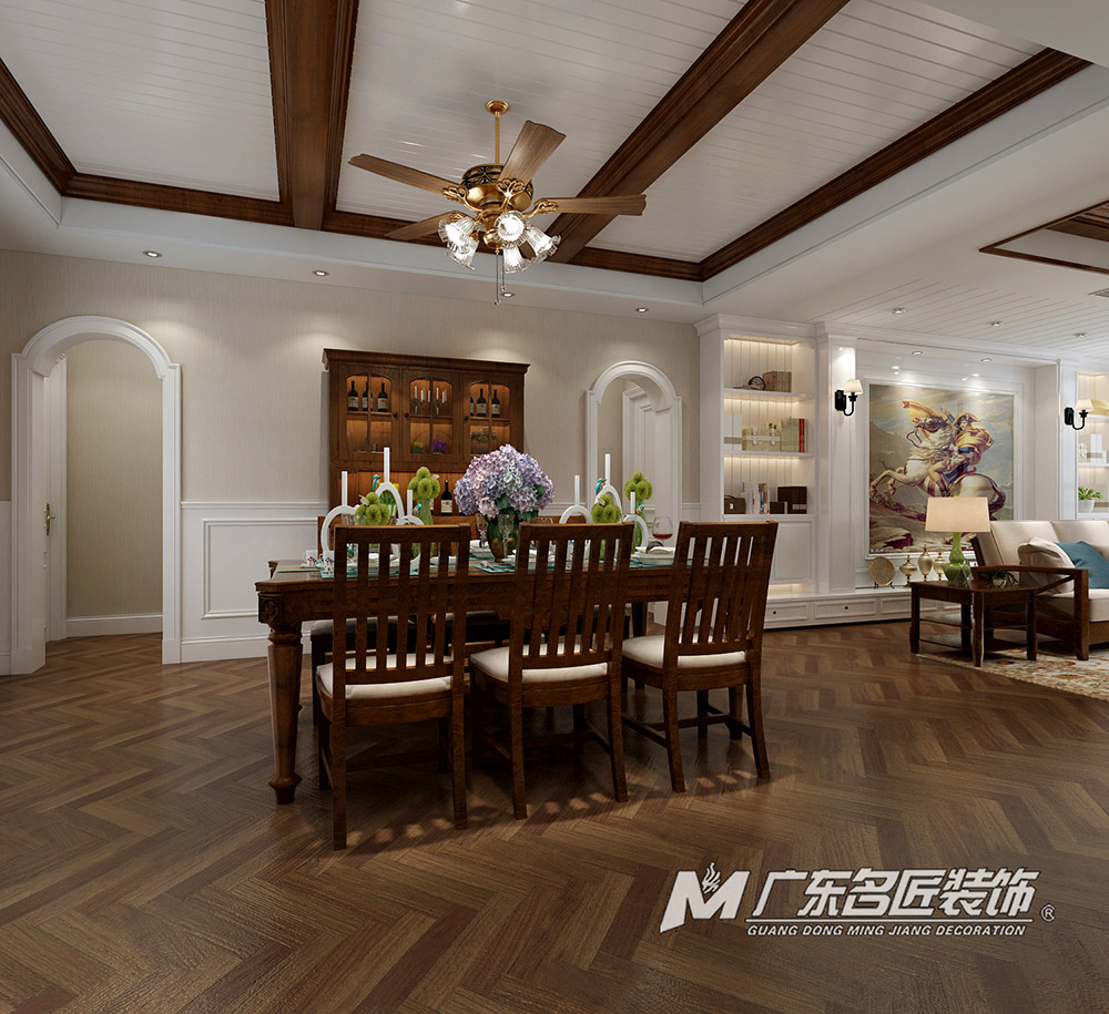 九號別墅410平米美式鄉村風格裝修案例-一樓客廳 九號別墅410平米美式鄉村風格裝修案例-一樓客廳